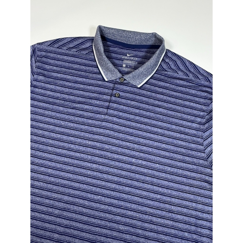 Nike Vapor Golf Polo Mens XL Blue Striped Short Sleeve Performance CK4744 492